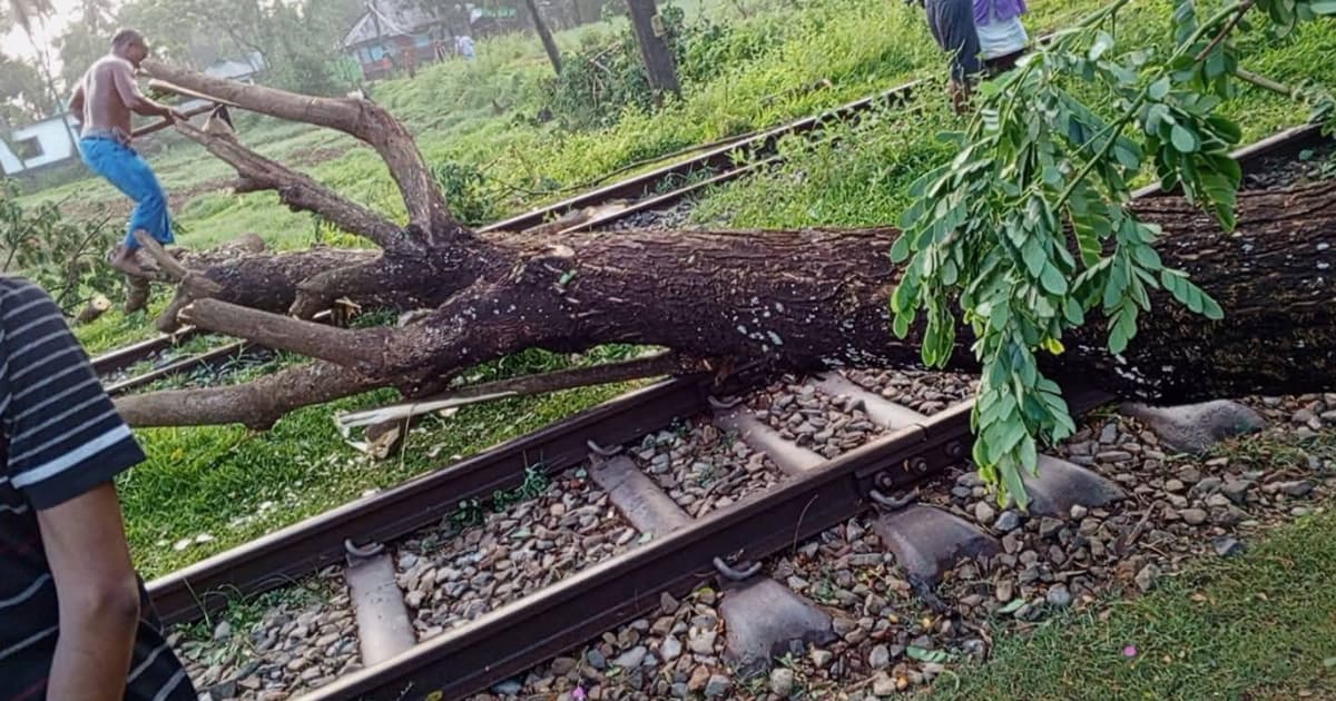 বৈরী আবহাওয়ায় বিপর্যস্ত রেলপথ