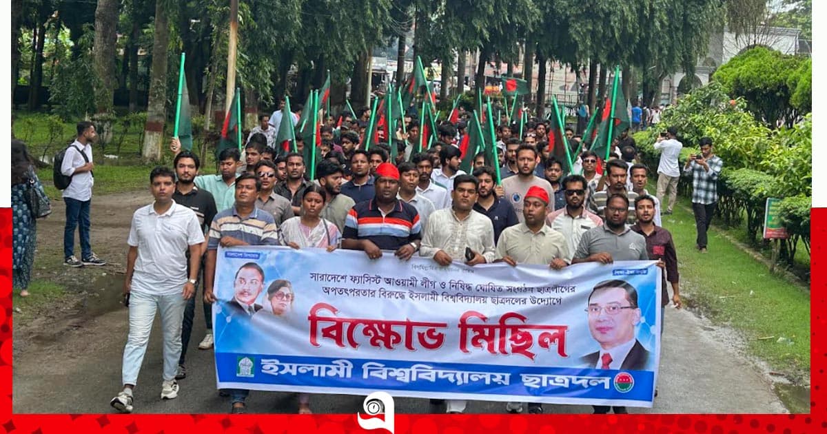 ফ্যাসিস্টদের বিরুদ্ধে ইবি ছাত্রদলের বিক্ষোভ