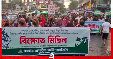 কুষ্টিয়ায় এনসিপির বিক্ষোভ মিছিল