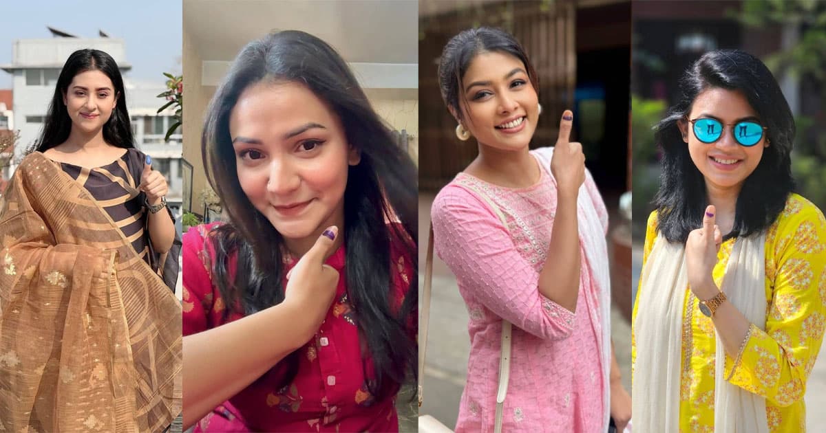 ভোট দিয়ে উচ্ছ্বসিত তারকারা