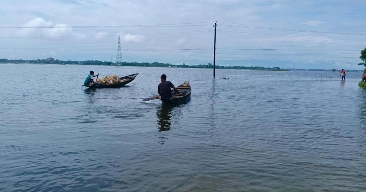 সুনামগঞ্জে দুটি পয়েন্টে নদীর পানি বিপদসীমার উপরে
