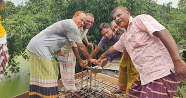 খানসামায় জামে মসজিদের ছাদ ঢালাই কাজের উদ্বোধন