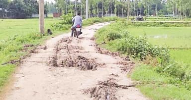 চরফ্যাশনে সংস্কারের অভাবে বেহাল সড়ক, চলাচলে চরম দুর্ভোগ