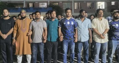 শিবিরের বিরুদ্ধে মাভাবিপ্রবি ছাত্রদলের বিক্ষোভ