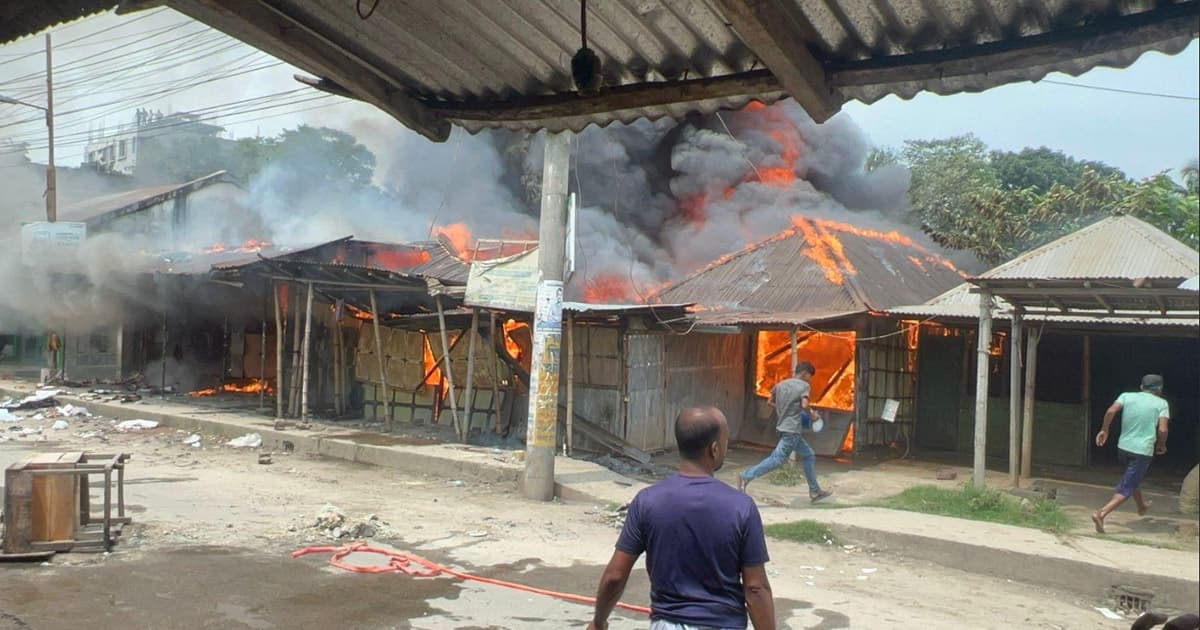 সৈয়দপুরে আগুনে তুলার গোডাউনসহ দোকান পুড়ে ছাই