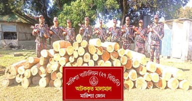 বাঘাইছড়িতে সেগুন কাঠ জব্দ