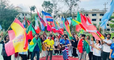 বিশ্বকাপের আমেজে নোবিপ্রবিতে ফ্ল্যাশ মব