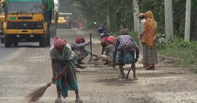 কুষ্টিয়া-ঝিনাইদহ মহাসড়কে সংস্কার কাজে গতি, স্বস্তি
