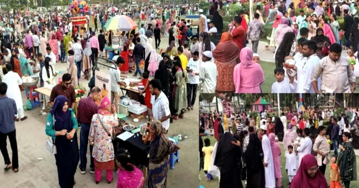 বরিশালের বিনোদন কেন্দ্রগুলোতে উপচে পড়া ভিড়, রঙ ছড়াচ্ছে ঈদ আনন্দ