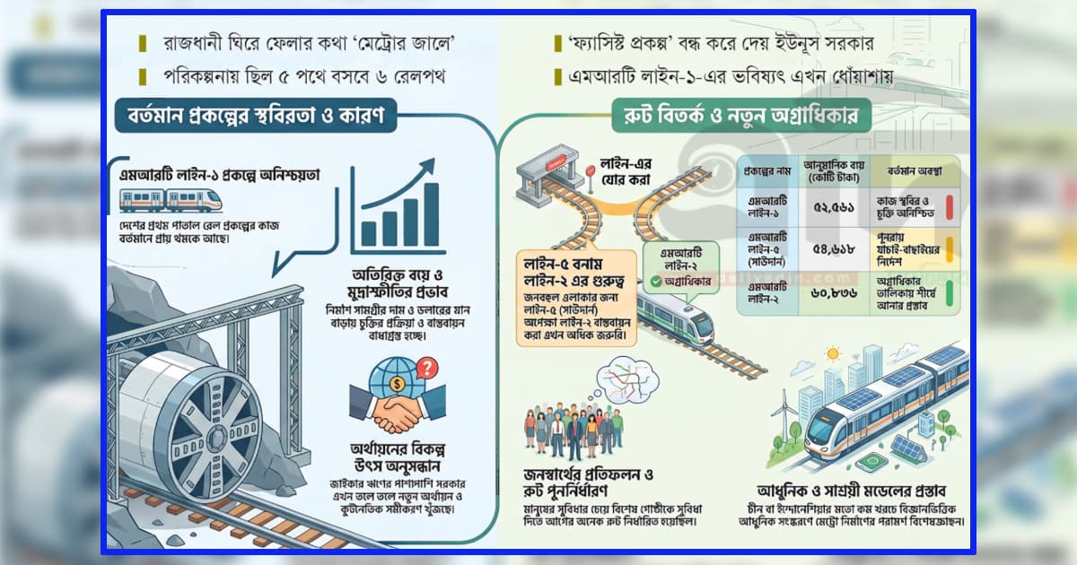 ইউনূসেই ভঙ্গ বড় মেট্রোর স্বপ্ন