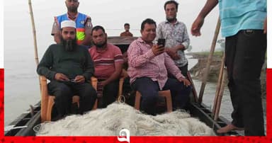 দশমিনায় তেতুলিয়া নদীতে ২০ কেজি ইলিশসহ জাল জব্দ