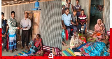 তানজিলের পাশে সমাজসেবা অধিদপ্তর ও স্থানীয় নেতাকর্মীরা