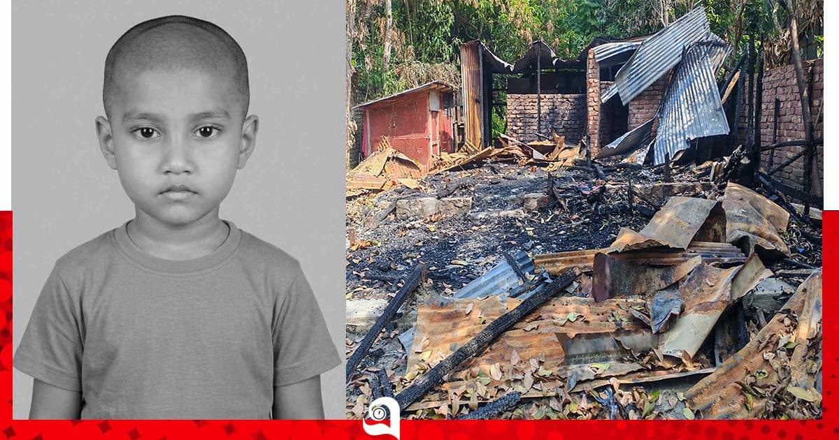 শিশুর বস্তাবন্দী লাশ উদ্ধার, আটকের বাড়িতে অগ্নিসংযোগ