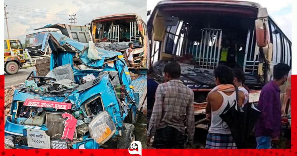 মাধবপুরে বাস-পিকআপ মুখোমুখি সংঘর্ষে নিহত ১