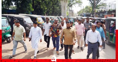 নগরীতে নির্মাণাধীন বিভিন্ন উন্নয়ন কাজ পরিদর্শনে রাসিক প্রশাসক